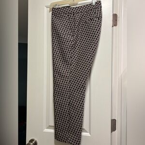 Ann Taylor jacquard curvy pants black & pink